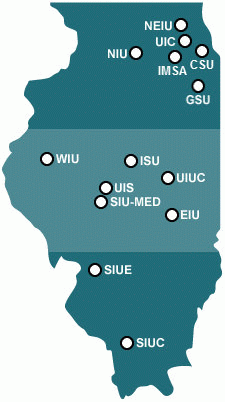 Illinois Universities and their locations